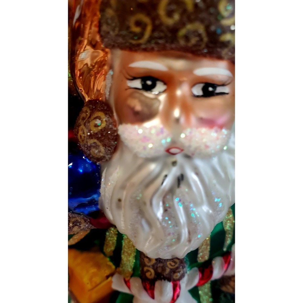 VTG Christopher Radko Ornament 1999 Christmas 8" Tall Emerald Santa 99-302-0 - Picture 11 of 16